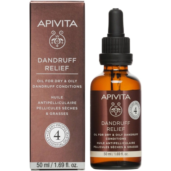 Олія проти сухої та жирної лупи Apivita, з прополісом і селерою, 50 мл - Pampik