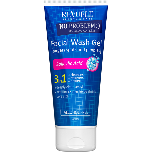 Гель для вмивання від плям та прищів Revuele No Problem Washing Gel with Salicylic Acid, 200 мл - Pampik
