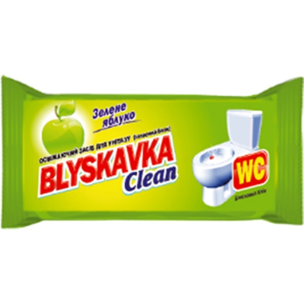 Освежающее средство для унитаза Blyskavka Clean Зеленое яблоко, запасной блок - Pampik