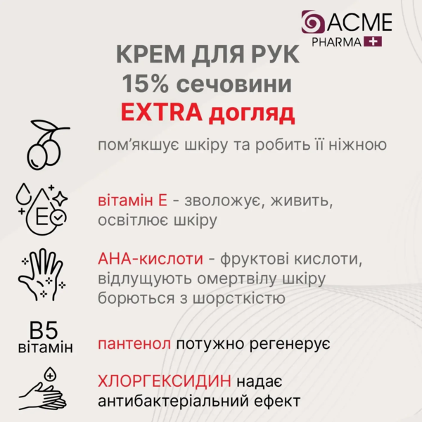 Крем для рук Acme Pharma Extra Care 4 в 1 с содержанием мочевины 15%, 90 мл - Pampik - 3