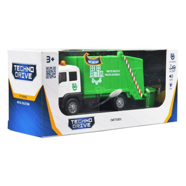 Автомодель TechnoDrive City service Мусоровоз зеленая (510705.270) - Pampik - 11