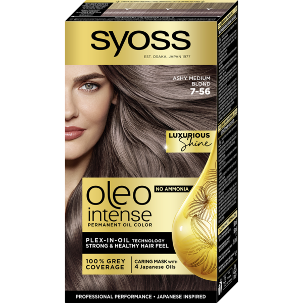 Стойкая краска для волос Syoss Oleo Intense 7-56 холодный русый, 115 мл - Pampik