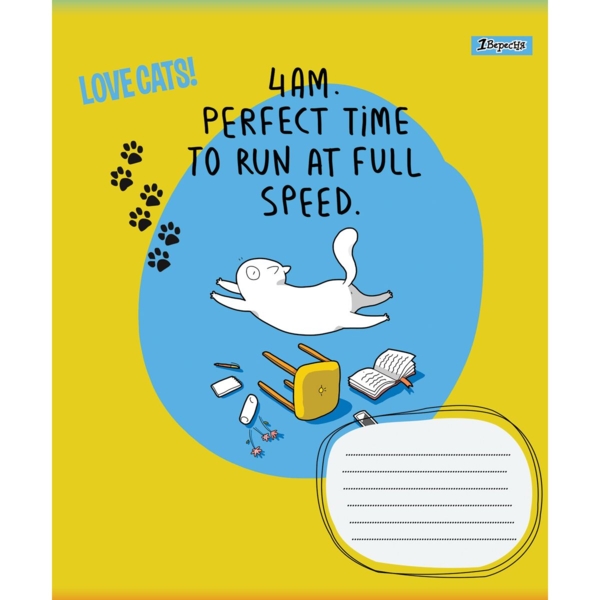 Набор тетрадей общих 1 Вересня Love Cats, A5, в линию, 48 листов, 10 шт. (766027) - Pampik - 2