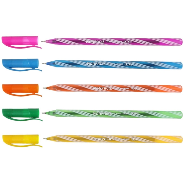 Ручка масляна ZiBi Monpacie Kids Line 0.5 мм в асортименті (ZB.2261-01) - Pampik - 2