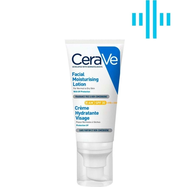 Дневной увлажняющий крем CeraVe для нормальной и сухой кожи лица с SPF 30, 52 мл (MB525400) - Pampik