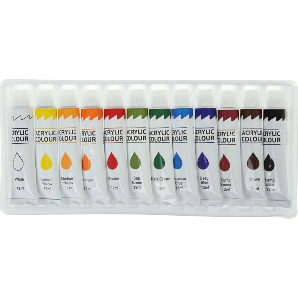 Фарби акрилові Zibi Art Line, 12 кольорів (ZB.6663) - Pampik - 2