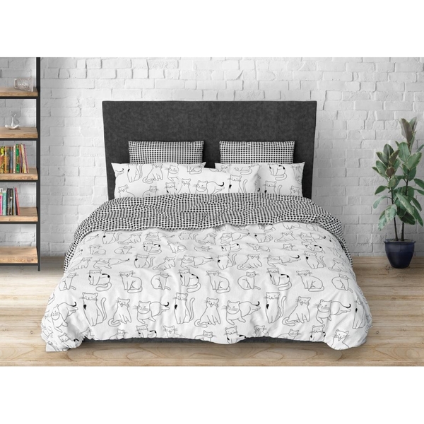 Простирадло MirSon Ranforce Elite Kids Time 17-0620 Lazy cat 160х110 см (2200008206581) - Pampik