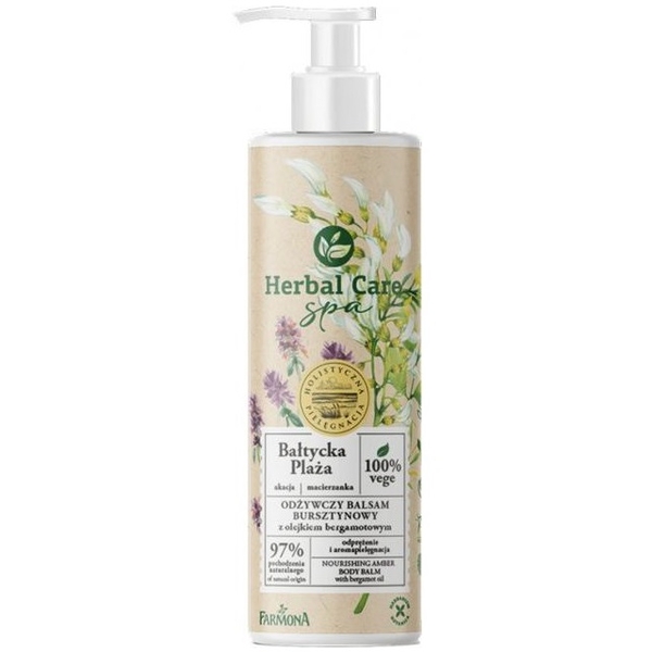 Бальзам для тіла Farmona Herbal Care SPA живильний бурштиновий з олією бергамота, 400 мл - Pampik