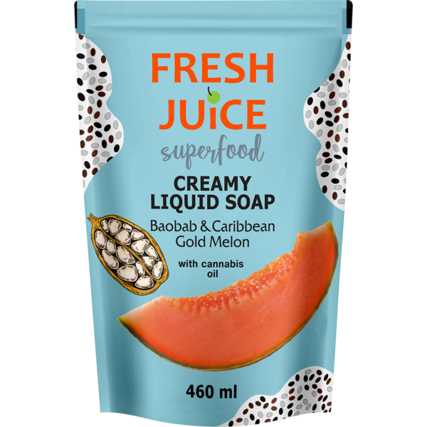 Крем-мило Fresh Juice Superfood Baobab & Caribbean Gold Melon 460 мл - Pampik