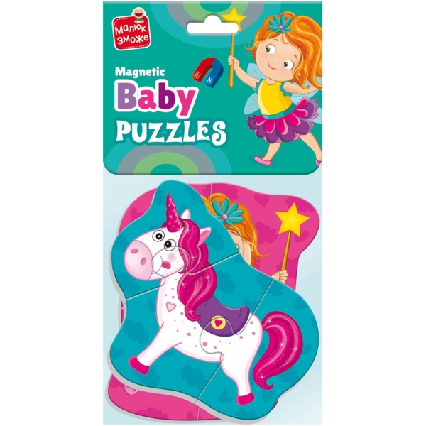 Бебі пазли на магніті Vladi Toys Малюк зможе Фея та єдиноріг, 7 елементів (VT3208-30) - Pampik - 2