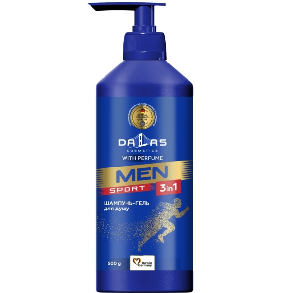 Чоловічий шампунь-гель для душу 3в1 Dalas Sport, 500 г - Pampik