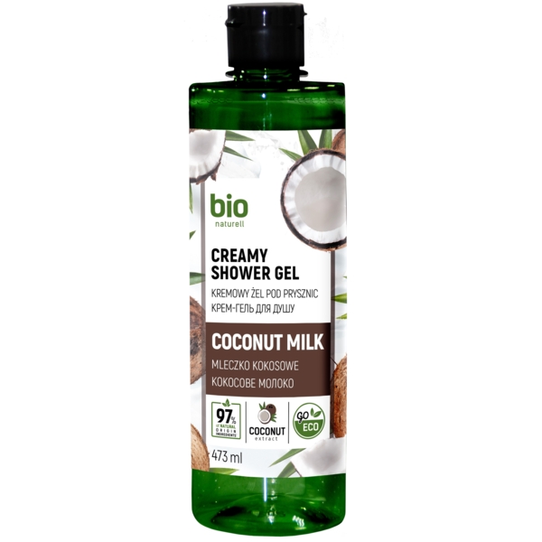 Крем-гель для душа Bio Naturell Coconut Milk Creamy shower gel, 473 мл - Pampik