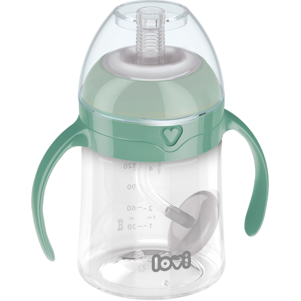 Кружка-непроливайка Lovi Моя перша кружка з трубочкою та обтяжувачем, 150 мл, зелений (35/364) - Pampik