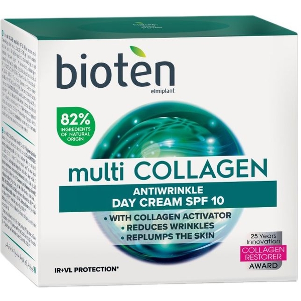 Денний крем для обличчя Bioten Multi Collagen Antiwrinkle Day Cream SPF10 з колагеном 50 мл - Pampik