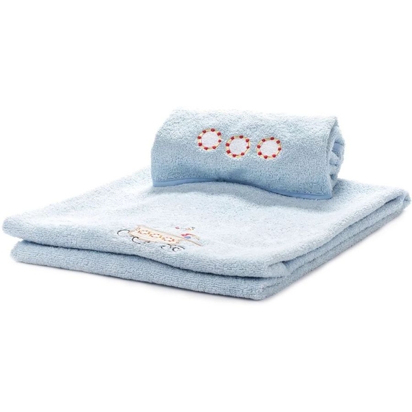 Набір махрових рушників Saffran Дитячий, 40х60 см/70х120 см, голубий, 2 шт. (ТР00015) - Pampik