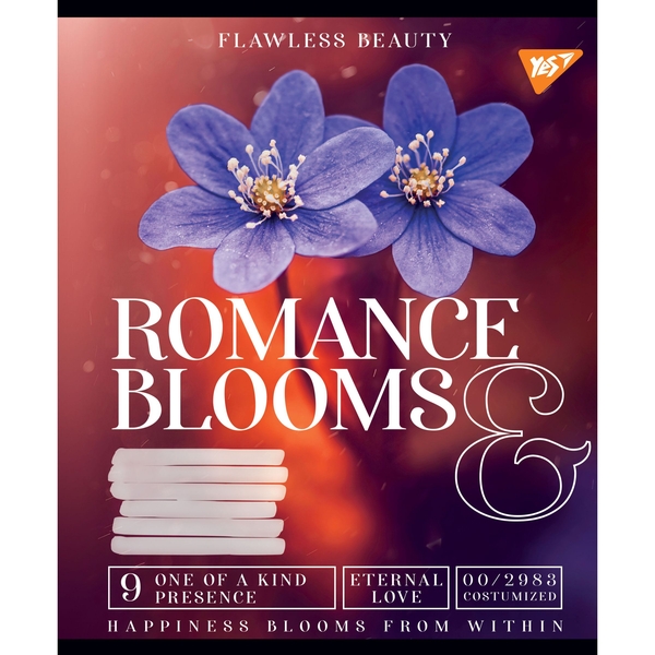 Набір зошитів Yes Romance Blooms A5, в клітинку, 36 аркушів, 15 шт. (766415) - Pampik - 4