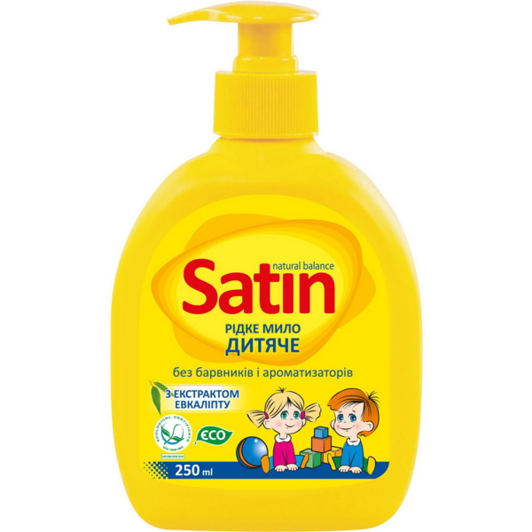 Рідке дитяче мило Satin Natural Balance з екстрактом евкаліпта, 250 мл - Pampik
