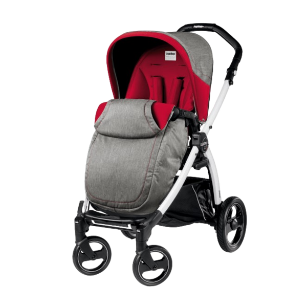 Прогулянкова коляска Peg-Perego Book Plus 51, червоний із сірим (PACK05-00000000003) - Pampik