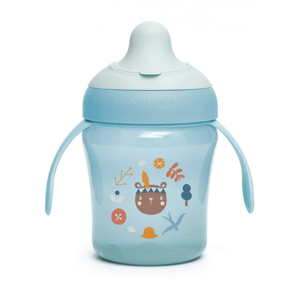 Чашка з носиком Suavinex Лісні історії, 200 мл, блакитна (401190) - Pampik