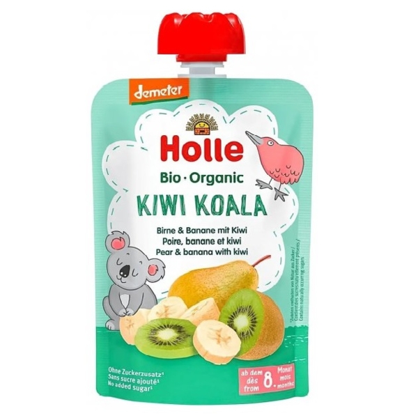 Пюре Holle Kiwi Koala с грушей, бананом и киви, 100 г - Pampik