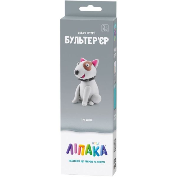Набір пластиліну Ліпака Собачі історії Бультер'єр (30119-UA01) - Pampik