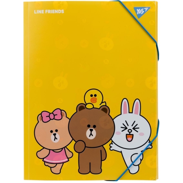 Папка Yes Line Friends, A4, на резинці (492098) - Pampik