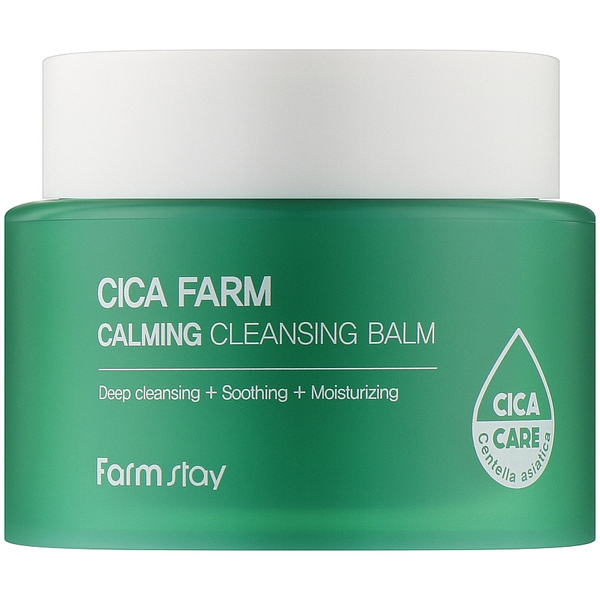 Очищающий бальзам FarmStay Cica Farm Calming Cleansing Balm, 95 мл - Pampik