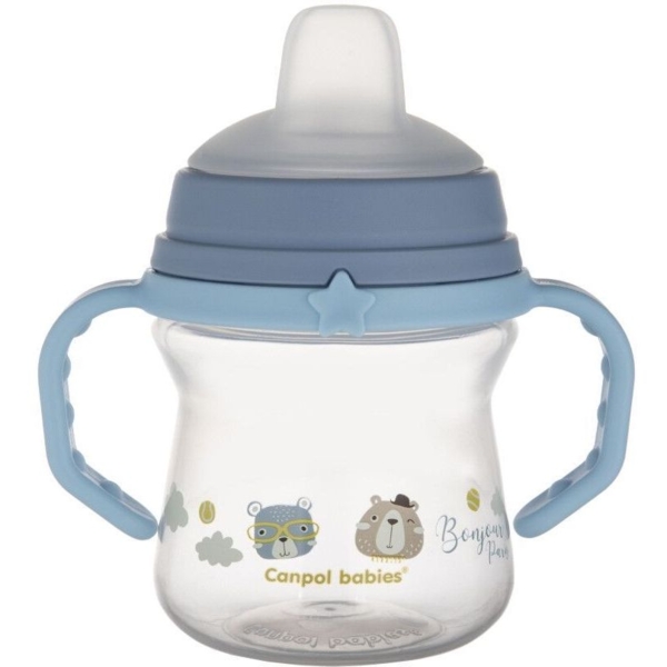 Кружка тренувальна Canpol babies First Cup Bonjour Paris, 150 мл, синій (612_blu) - Pampik - 4