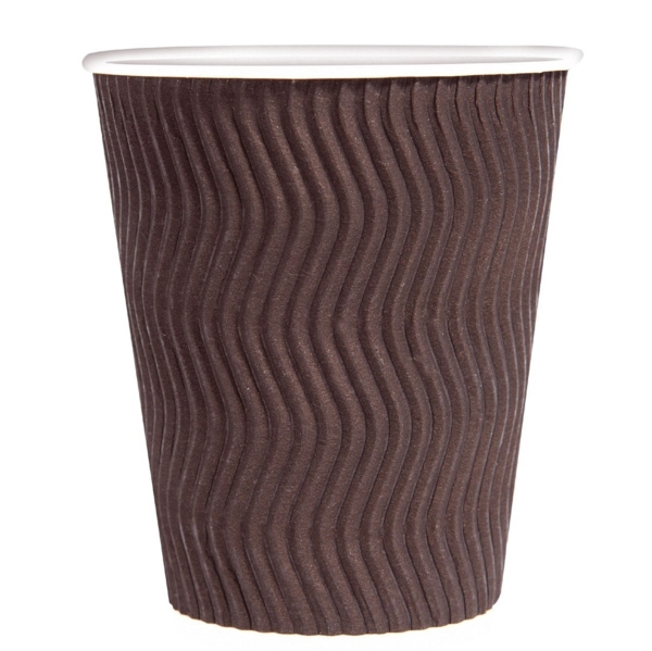 Стаканы одноразовые PRO service Riple, бумажные, 250 мл, 20 шт., коричневый - Pampik