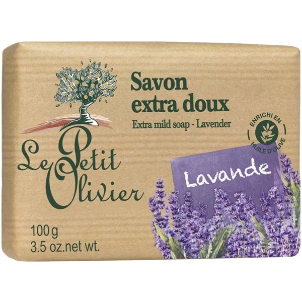Мило екстраніжне мило Le Petit Olivier 100% vegetal oils soap лаванда, 100 г - Pampik