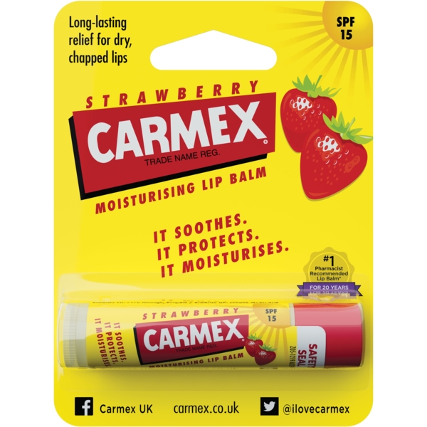 Бальзам для губ у стіку Carmex зі смаком суниці,4.25 г - Pampik