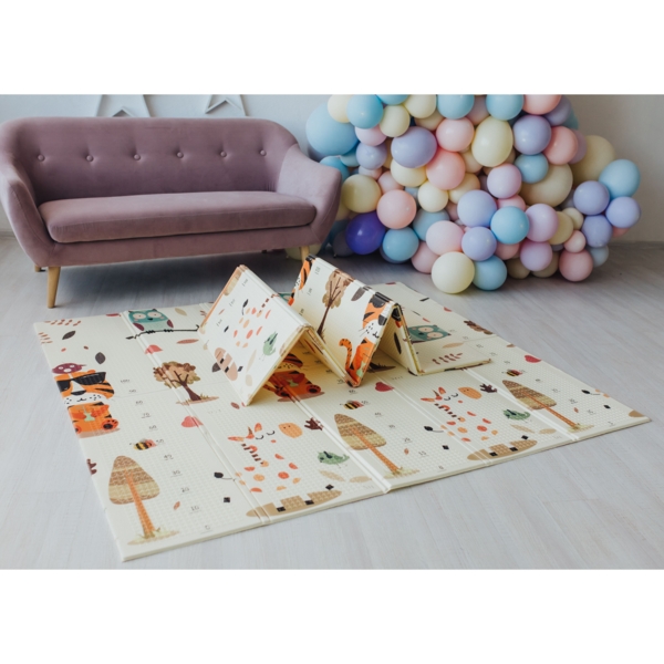 Дитячий килимок Poppet Тигреня в лісі та Світ тварин, двосторонній складний, 200х180x1 см (PP020-200) - Pampik - 10