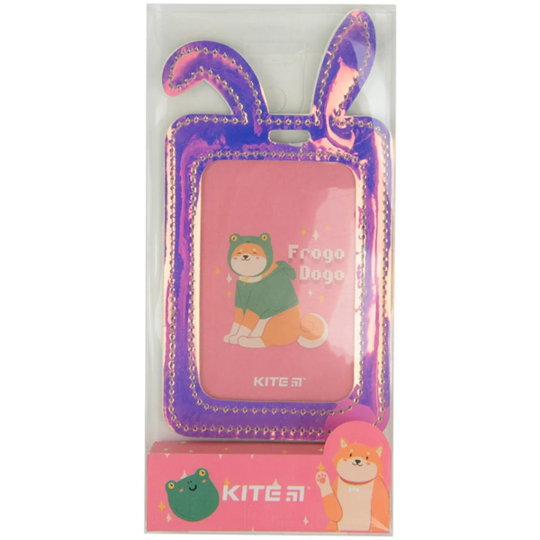 Бейдж Kite Bunny с голографическим эффектом малиновый (K22-449-02) - Pampik - 3