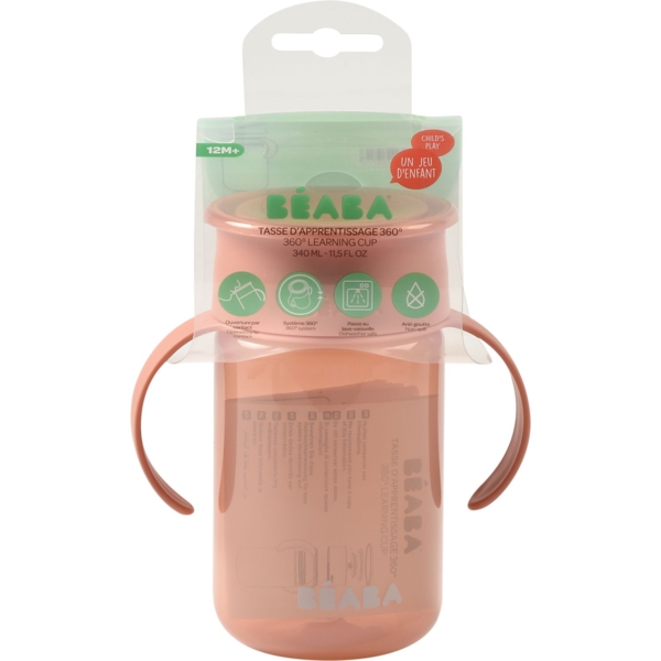 Поильник-непроливайка Beaba 360°, розовый, 340 мл (913571) - Pampik - 6