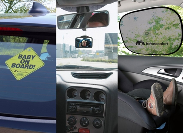Набор для безопасной поездки Bebe Confort Travel Safety Kit: зеркало + знак + шторка (3203201300) - Pampik - 4