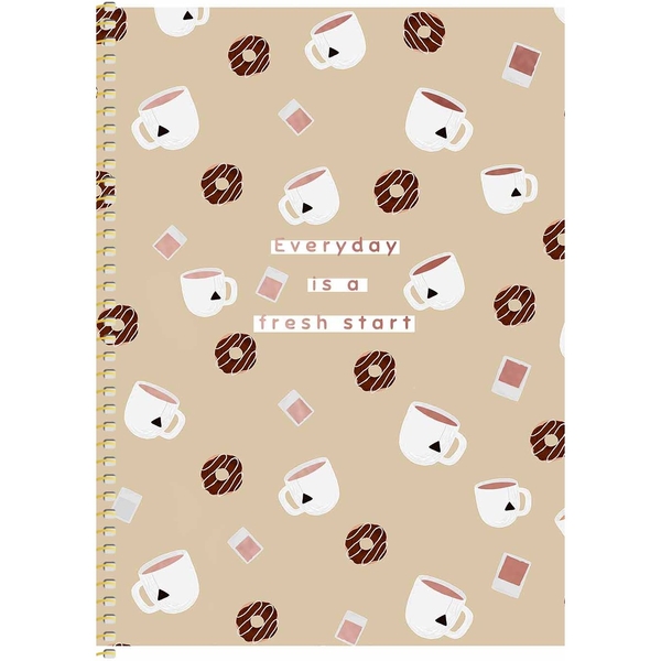 Зошит для записів Genius В5, в клітинку, спіраль, 80 л., Чашки (B5-SC-080-6095K) - Pampik