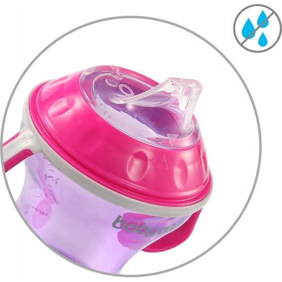 Поилка-непроливайка с мягким носиком BabyOno Natural nursing розовая 3+ 180 мл (1456/02) - Pampik - 5