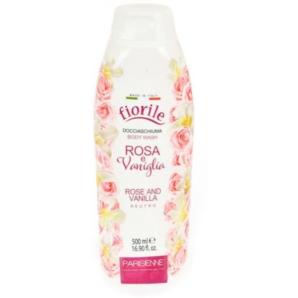 Гель для душу Fiorile Vanilla & Rose, ваніль та троянда, 500 мл - Pampik