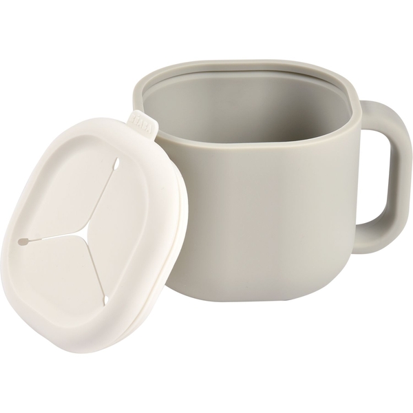 Чашка силиконовая для снеков и напитков Beaba Pick'n'Snack, серая, 460 мл (913565) - Pampik - 3