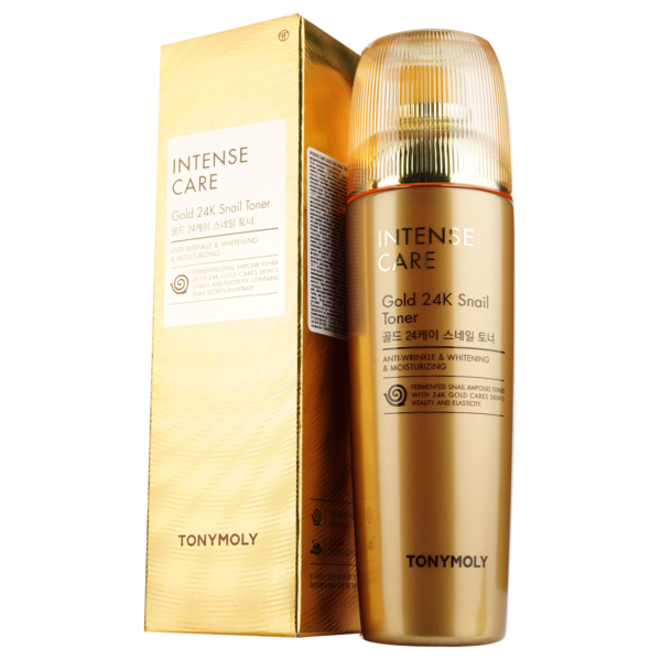 Тонер для обличчя Tony Moly Intense Care Gold 24K Snail Toner, з муцином равлика та золотом, 140 мл - Pampik - 3