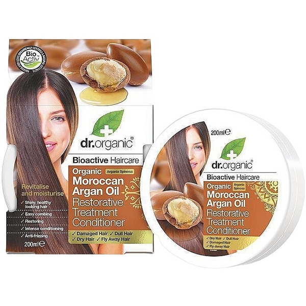 Кондиционер Dr. Organic Bioactive Haircare Moroccan Argan Oil Restorative Treatment Conditioner Восстанавливающий с марокканским аргановым маслом, 200 мл - Pampik