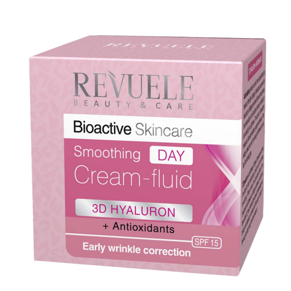 Розгладжуючий денний крем-флюїд для обличчя Revuele Bioactive Skincare 3D Hyaluron Smoothing Day Cream-Fluid, 50 мл - Pampik