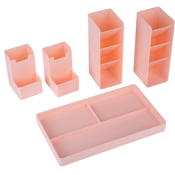 Настільний органайзер Yes My story cream, з наліпками, 5 предметів, персиковий (450120) - Pampik - 4