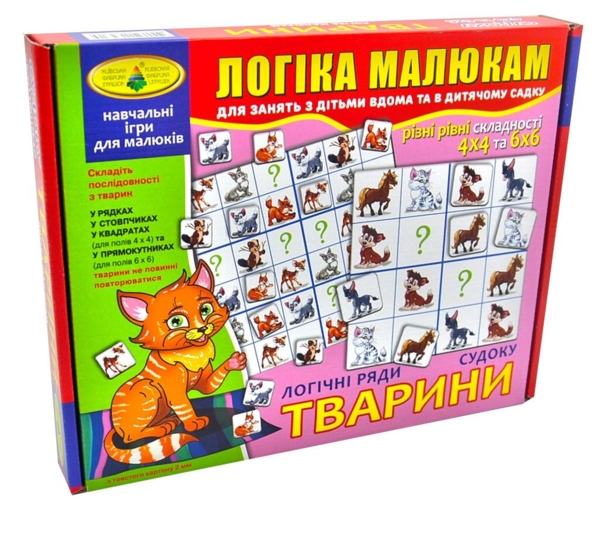 Настільна гра Київська фабрика іграшок Судоку Логіка малюкам Тварини - Pampik