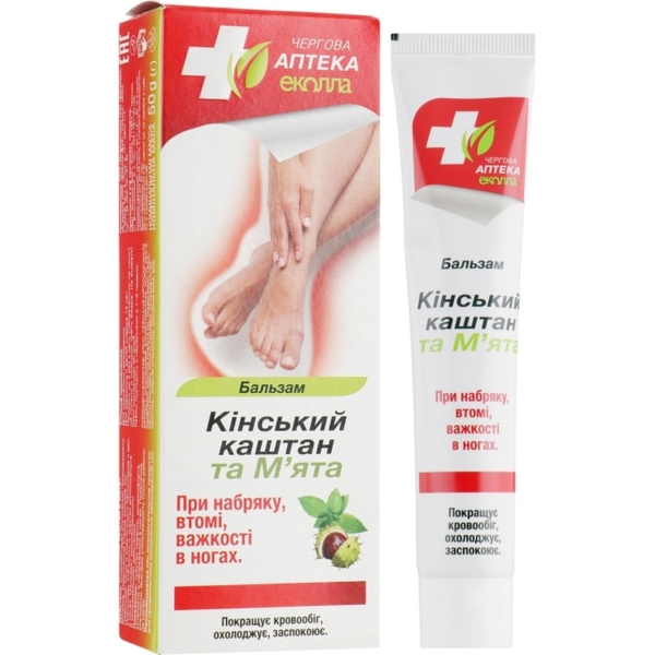 Бальзам Біокон Дежурная аптека Эколла Конский каштан и мята 50 г - Pampik