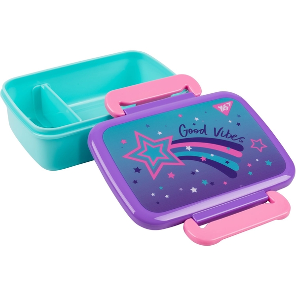 Ланч-бокс Yes Glamour, 420 мл, бирюзовый с фиолетовым (707932) - Pampik - 2