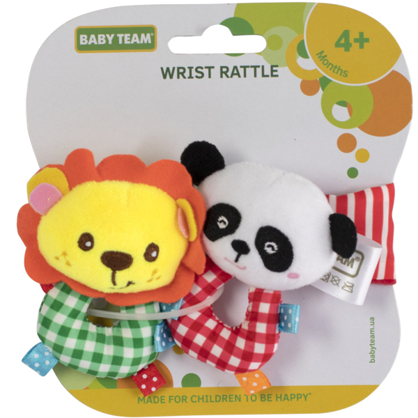 Іграшка-брязкальце Baby Team Панда та Левеня (8504_Панда+Левеня) - Pampik - 2
