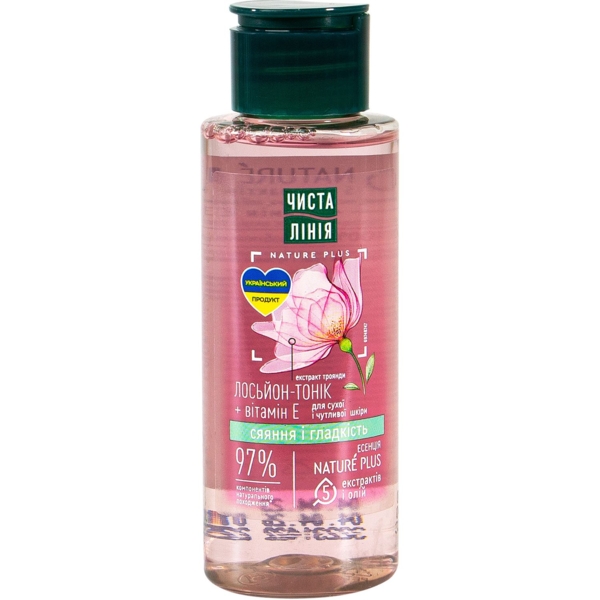 Лосьон-тоник для сухой и чувствительной кожи Чистая Линия на отваре трав лепестков розы, 100 мл - Pampik - 2
