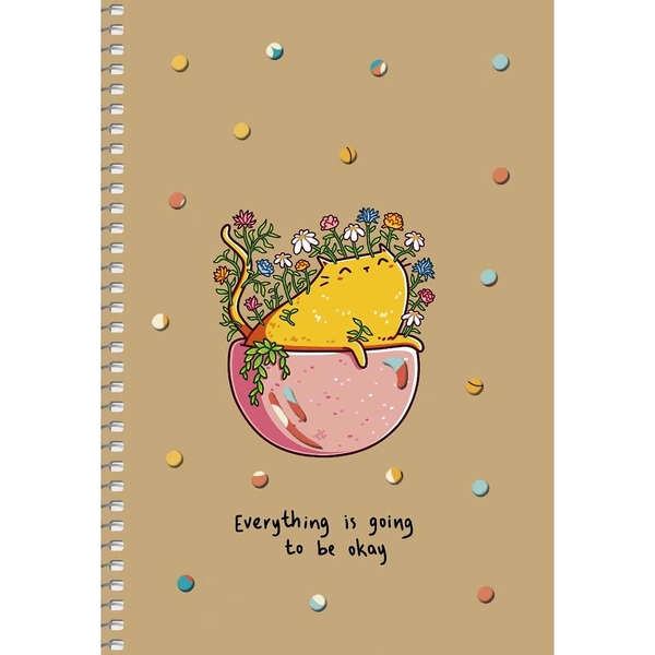 Зошит для записів Student Кіт А5, без лініювання, спіраль, 96 аркушів (A5-SC-096-6115) - Pampik