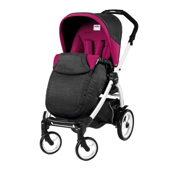 Прогулянкова коляска Peg-Perego Book Plus 51, малиновий з чорним (PACK05-00000000002) - Pampik